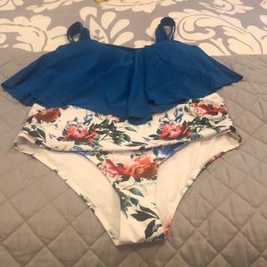 NWOT two piece high waist swimsuit